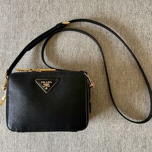 Prada Black Crossbody Bag with Gold Hardware